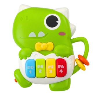 MINI PIANINKO DLA MALUCHA DINOZAUR ZIELONY ŚWIATŁA DŹWIĘKI