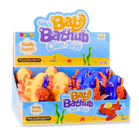 NAKRĘCANA ZABAWKA DO KĄPIELI ŁÓDŹ PODWODNA ŻÓŁTO NIEBIESKA MIX