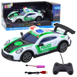 SAMOCHÓD POLICYJNY SPORTOWY ZDALNIE STEROWANY RC DRIFT ŚWIATŁA LED 1:22