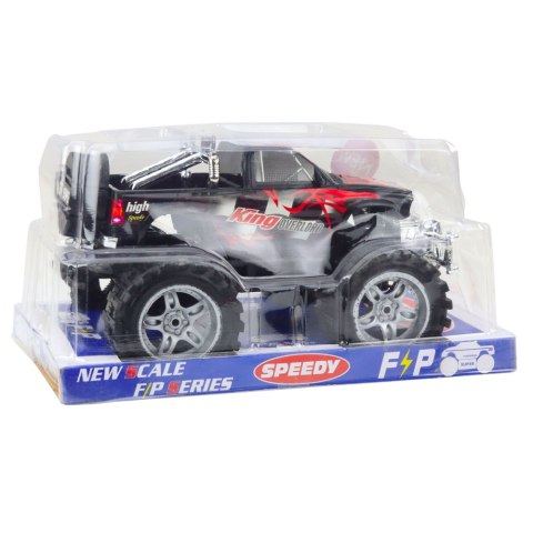 SAMOCHÓD TERENOWY KING Z NAPĘDEM NA TYŁ CZERWONO-CZARNY 27CM