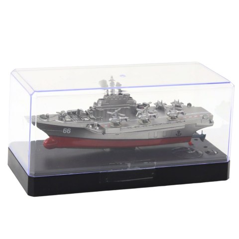 STATEK MILITARNY ŁÓDŹ ZDALNIE STEROWANA RC SREBRNA 15CM