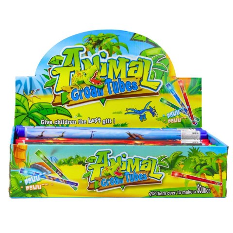 TUBA DŹWIĘKOWA AKUSTYCZNA DINOZAURY ŚWIATŁA KOLOROWA 40CM MIX