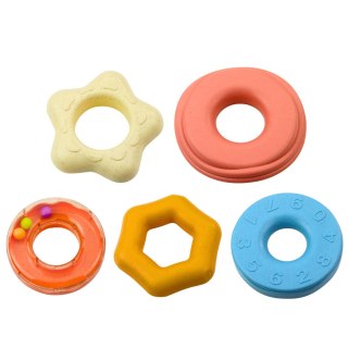 WIEŻA Z KÓŁEK UKŁADANKA SENSORYCZNA DLA MALUCHA PASTELOWA 17CM
