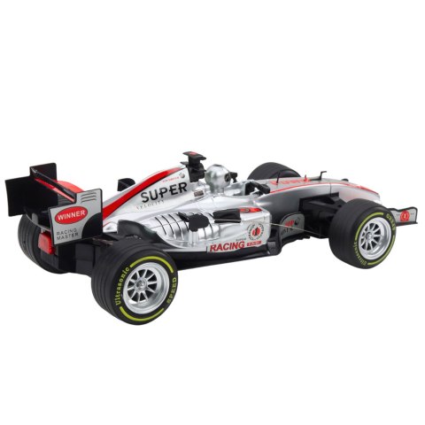 WYŚCIGÓWKA ZDALNIE STEROWANA RC KIEROWNICA ŚWIATŁA DŹWIĘKI 1:12 SREBRNA