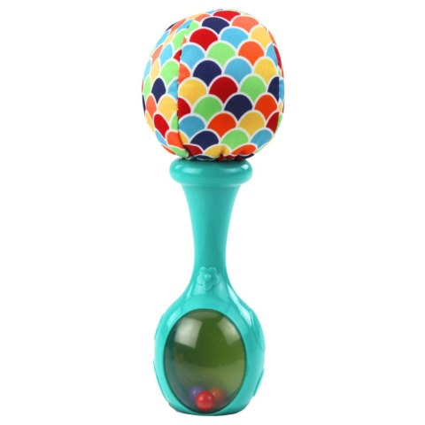 ZESTAW GRZECHOTKI Z MIĘKKĄ PIŁECZKĄ WZORKI POMARAŃCZOWA ZIELONA 2SZT