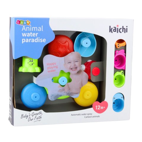 ZESTAW ZABAWKA INTERAKTYWNA DO KĄPIELI FONTANNA ZWIERZĄTKA KUBECZKI