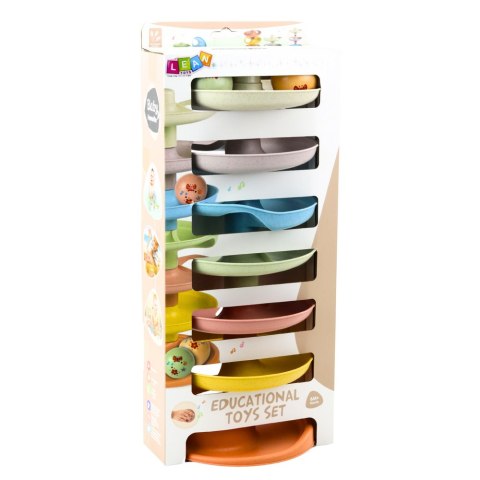 ZJEŻDŻALNIA TOR DLA KULEK EDUKACYJNA KULKI Z GRZECHOTKAMI 7 POZIOMÓW