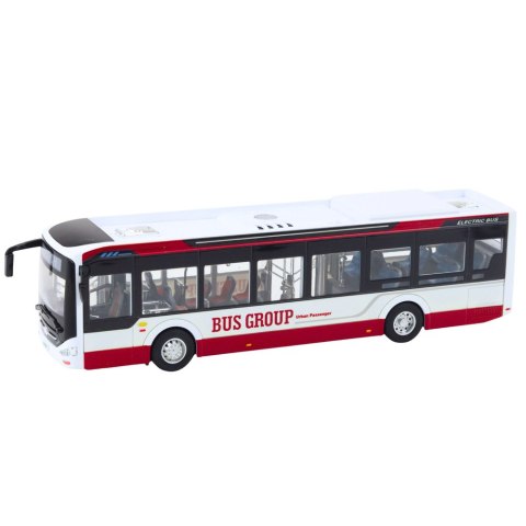 AUTOBUS MIEJSKI METALOWY DŹWIĘK ŚWIATŁA 1:42 CZERWONY