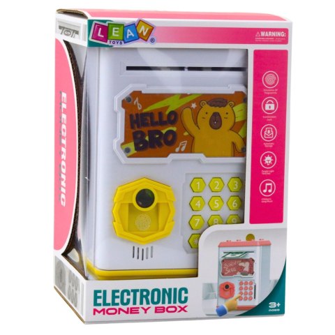 ELEKTRONICZNY SEJF BANKOMAT SKARBONKA NA PIN DLA DZIECI KAPIBARA ŻÓŁTY