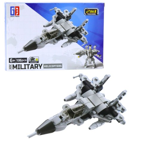 KLOCKI KONSTRUKCYJNE 2W1 POJAZDY WOJSKOWE ŚRODKI TRANSPORTU ROBOT