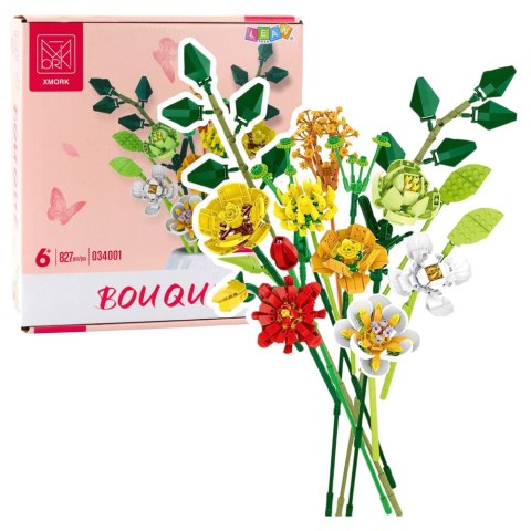 KLOCKI KONSTRUKCYJNE DEKORACYJNY BUKIET KWIATY KOLOROWE 827 EL.