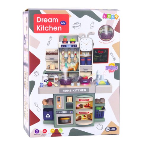 KUCHNIA DZIECIĘCA DLA DZIECI PARA WODNA ŚWIATŁA DŹWIĘKI AKCESORIA 33 EL.