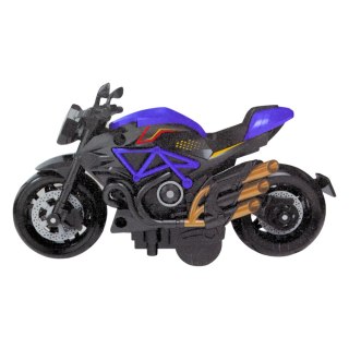 MOTOCYKL DO SKŁADANIA SKRĘCANIA METAL 1:14 DIY CZARNO-NIEBIESKI