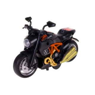 MOTOCYKL DO SKŁADANIA SKRĘCANIA METAL 1:14 DIY CZARNO-POMARAŃCZOWY