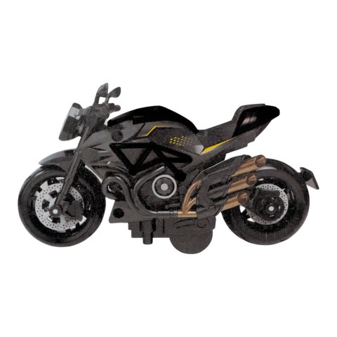 MOTOCYKL DO SKŁADANIA SKRĘCANIA METAL 1:14 DIY ZŁOTE ELEMENTY CZARNY
