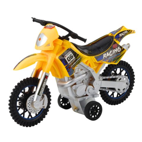 MOTOR CROSSOWY OFF-ROAD NAPĘD ŚWIATŁA DŹWIĘKI ŻÓŁTY
