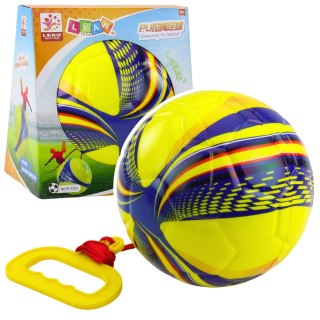 PIŁKA PIANKOWA NA SZNURKU ZE ŚCIĄGACZEM UCHWYT ŻÓŁTA 14CM