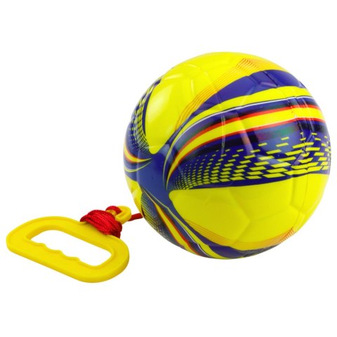 PIŁKA PIANKOWA NA SZNURKU ZE ŚCIĄGACZEM UCHWYT ŻÓŁTA 14CM