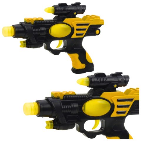 PISTOLET KOSMICZNY BROŃ CZARNO-ŻÓŁTY ŚWIATŁA DŹWIĘKI