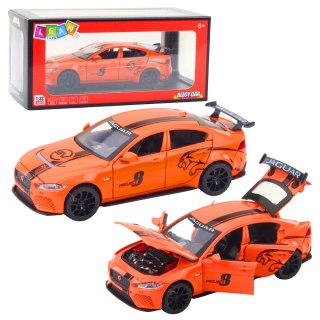 SAMOCHÓD METALOWY JAGUAR ŚWIATŁA DŻWIEKI POMARAŃCZOWY