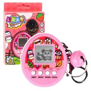 TAMAGOTCHI PET EGG GRA ELEKTRONICZNA 168W1 BRELOK Z DZWONECZKIEM RÓŻOWA