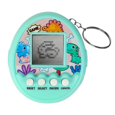 TAMAGOTCHI PET EGG GRA ELEKTRONICZNA 168W1 BRELOK Z DZWONECZKIEM TURKUSOWA