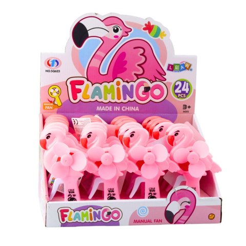 WENTYLATOR WIATRAK RĘCZNY FLAMING RÓŻOWY