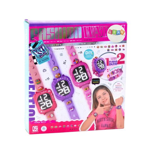 ZEGAREK DIY DLA DZIECI WYMIENNE OPASKI REGULOWANE KORALIKI OZDOBNE