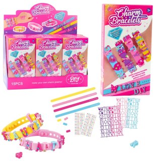 ZESTAW BRANSOLETEK DIY ZAWIESZKI LITERY 4 BRANSOLETKI REGULOWANE