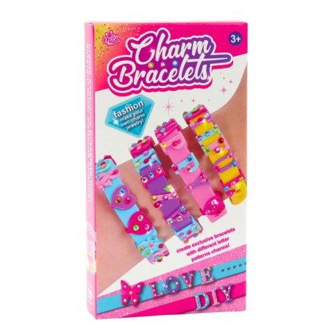 ZESTAW BRANSOLETEK DIY ZAWIESZKI LITERY 4 BRANSOLETKI REGULOWANE