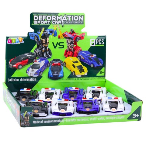 AUTO ROBOT 2W1 SPORTOWY SAMOCHÓD POLICYJNY NAPĘD MIX