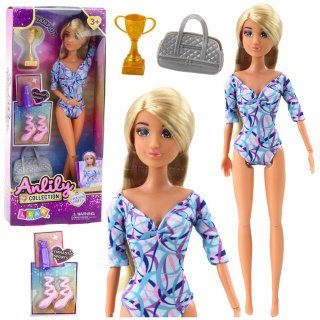 LALKA ANLILY BALETNICA RUCHOME KOŃCZYNY AKCESORIA BUTY TORBA BIDON PUCHAR