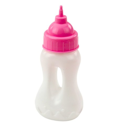 LALKA BOBAS Z BUTELKĄ DO KARMIENIA SUKIENKA PUDROWY RÓŻ DŹWIĘKI 30CM