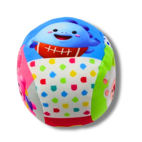 MIĘKKA PIŁKA Z GRZECHOTKĄ DLA MALUCHA KOLOROWA 9CM