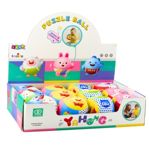 MIĘKKA PIŁKA Z GRZECHOTKĄ DLA MALUCHA KOLOROWA 9CM