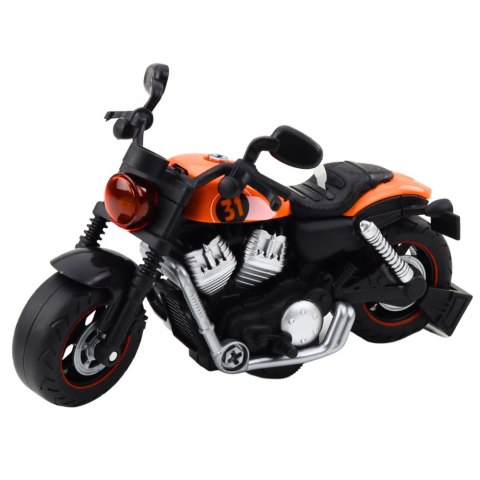MOTOCYKL DO SKRĘCANIA ROZKRĘCANIA DIY ŚWIATŁA DŹWIĘKI POMARAŃCZOWY