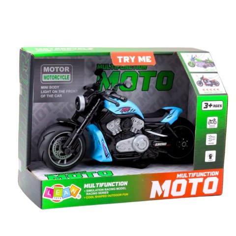 MOTOCYKL ZABAWKOWY NA BATERIE NAPĘD ŚWIATŁA DŹWIĘKI NIEBIESKI