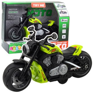 MOTOCYKL ZABAWKOWY NA BATERIE NAPĘD ŚWIATŁA DŹWIĘKI ZIELONY