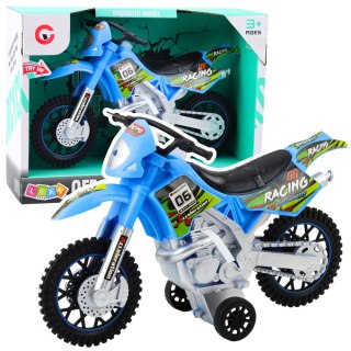 MOTOR CROSSOWY OFF-ROAD NAPĘD ŚWIATŁA DŹWIĘKI NIEBIESKI