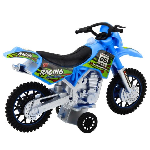 MOTOR CROSSOWY OFF-ROAD NAPĘD ŚWIATŁA DŹWIĘKI NIEBIESKI