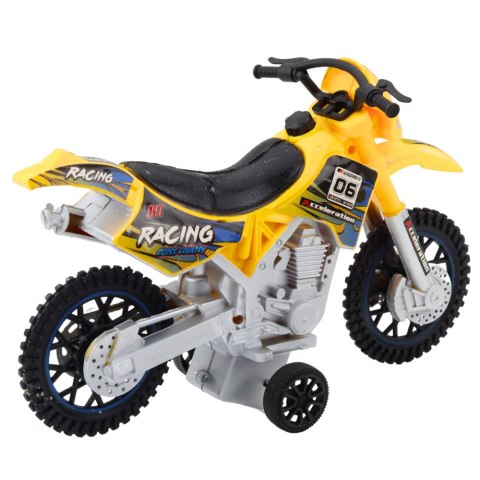 MOTOR CROSSOWY OFF-ROAD NAPĘD ŚWIATŁA DŹWIĘKI ŻÓŁTY