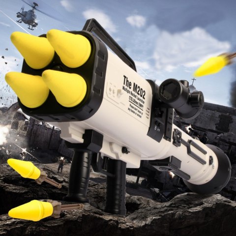 OGROMNA WYRZUTNIA RAKIET M202 POCISKI GĄBKOWE 68CM