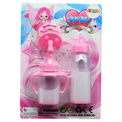 ZESTAW DLA NIEMOWLAKA LALKI BUTELKI ZNIKAJĄCE MLEKO SMOCZEK