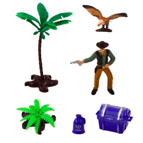 ZESTAW KOWBOJSKI FIGURKI WÓZ WESTERNOWY KONIE KOWBOJ PALMY