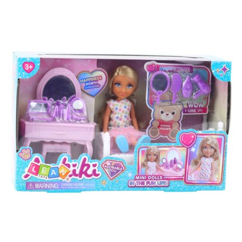 ZESTAW LALECZKA ANKIKI ŁÓŻECZKO TOALETKA Z LUSTREM AKCESORIA