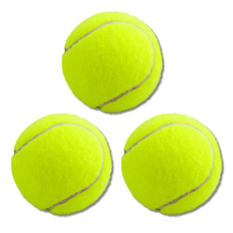 ZESTAW PIŁKI DO TENISA KLASYCZNE SPRĘŻYSTE ŻÓŁTE 3SZT.