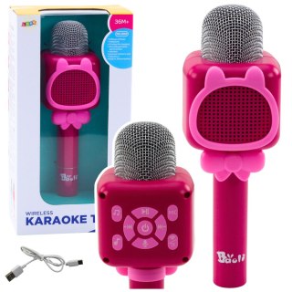 BEZPRZEWODOWY MIKROFON BLUETOOTH DO KARAOKE NAGRYWANIE ZMIANA GŁOSU RÓŻOWY
