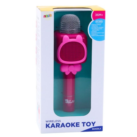 BEZPRZEWODOWY MIKROFON BLUETOOTH DO KARAOKE NAGRYWANIE ZMIANA GŁOSU RÓŻOWY