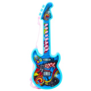 GITARA ELEKTRYCZNA DLA DZIECI MELODIE GAMA SOLMIZACYJNA NIEBIESKI 29CM