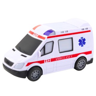 KARETKA AMBULANS NA BATERIE ŚWIATŁA DŹWIĘKI BIAŁY